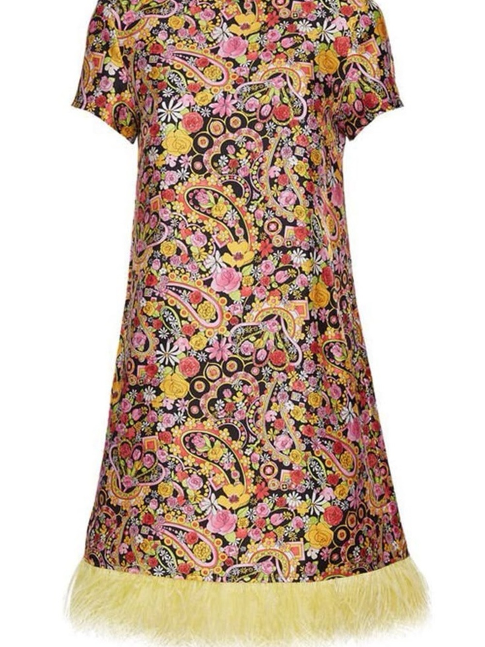 NWT La DoubleJ Mini Swing Dress with Feather Hem, Size S